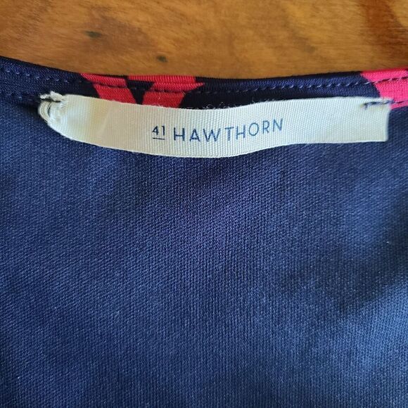 41 Hawthorn Wrap Dress XS Sleeveless Blue Red Belt Tie Patterned‎ Workwear - Picture 7 of 12